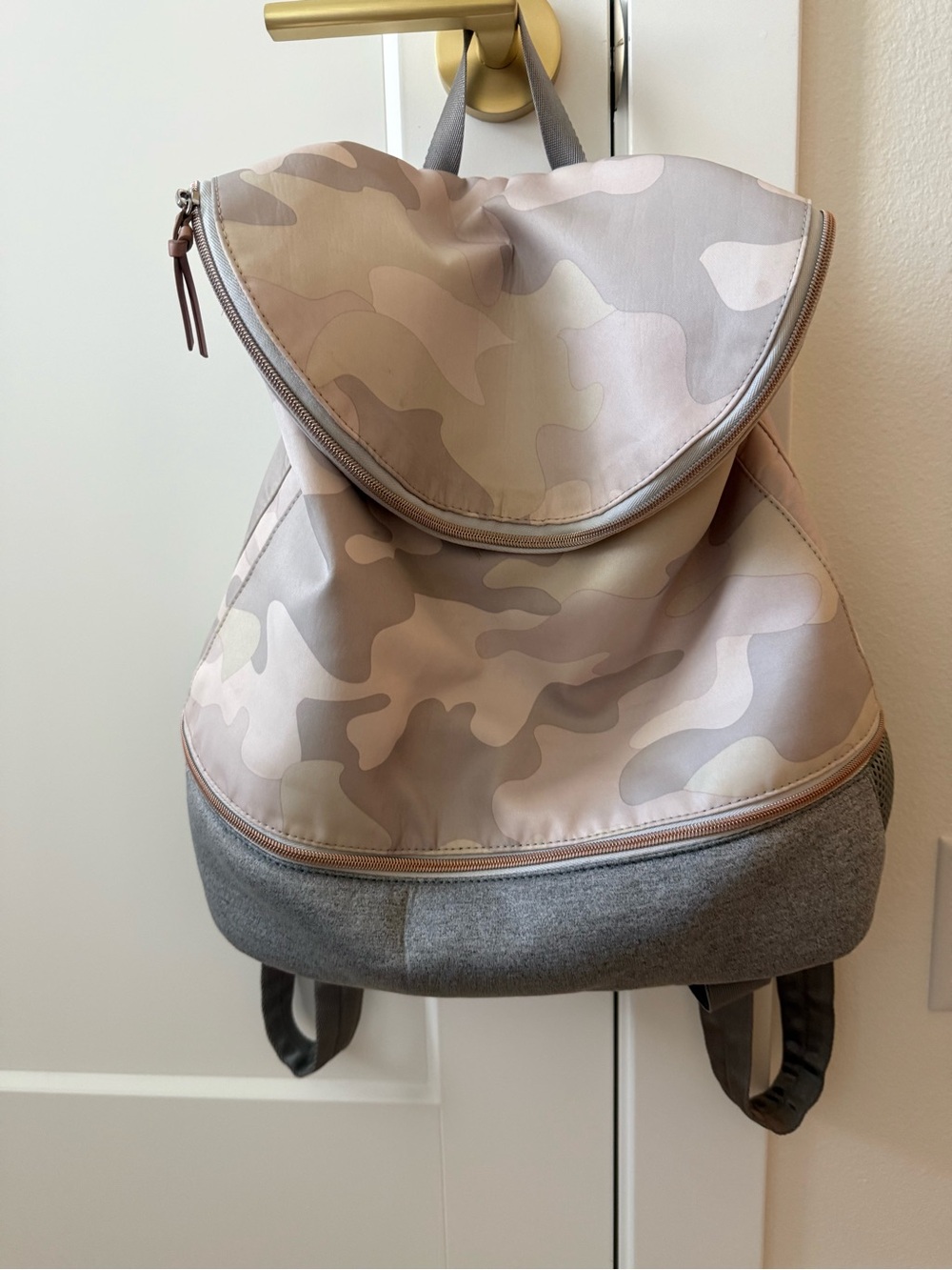 Stella Dot Camo Nylon Backpack in Neutral Tones